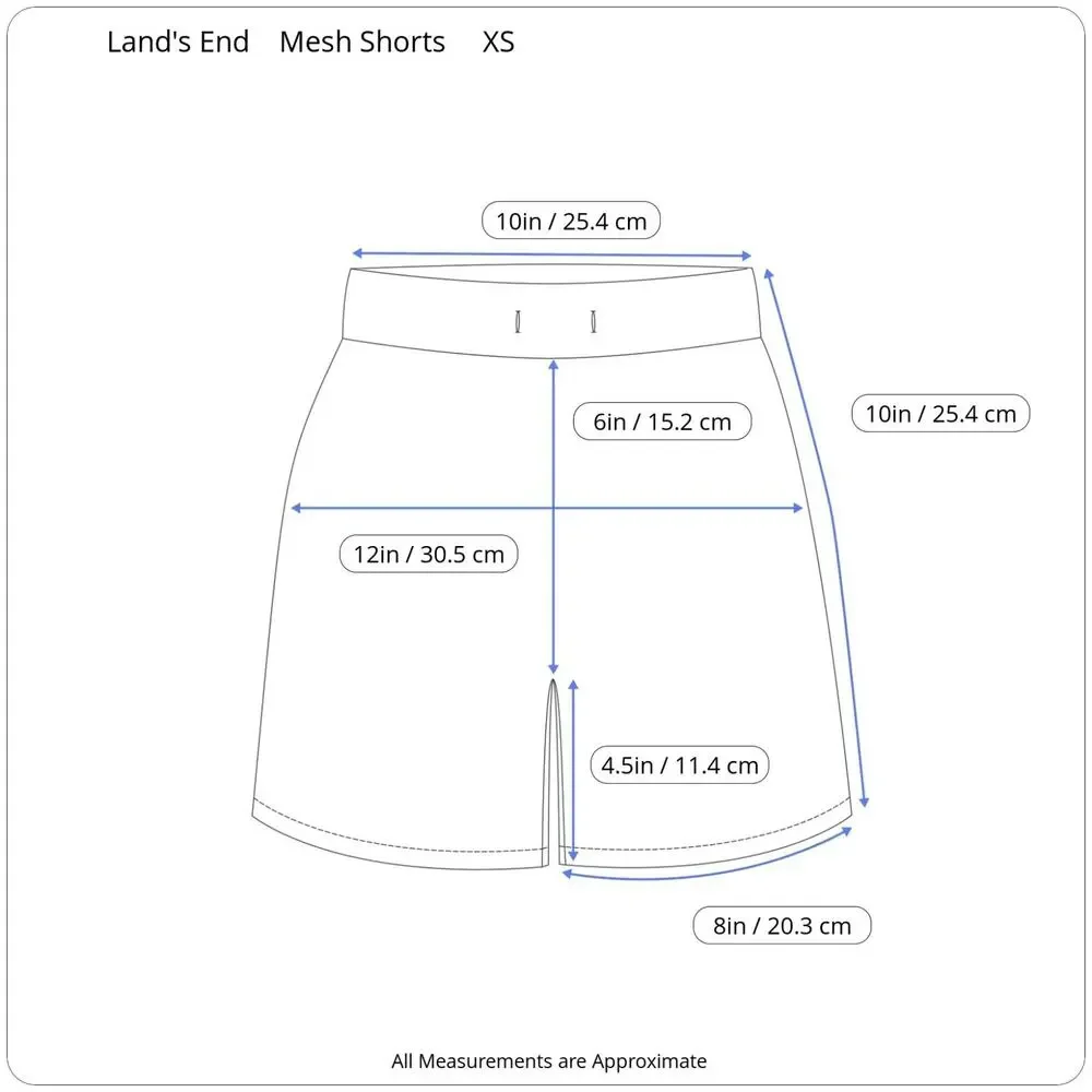 Lands End Mesh Shorts with Block M Extra Small (4-5) XS Navy Blue NEW